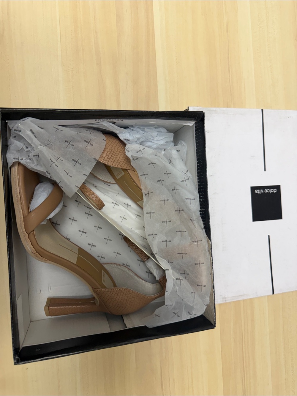 Dolce Vita Cognac Tan Textured Slingback Heels